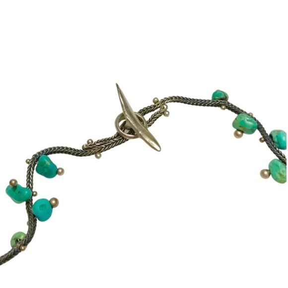 Twist Turquoise Sterling Silver Necklace - Picture 4 of 5